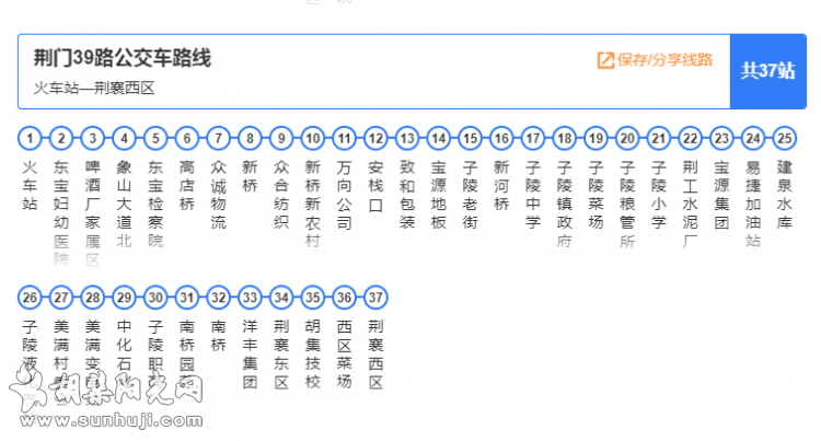 荆襄至荆门39路公交车路线